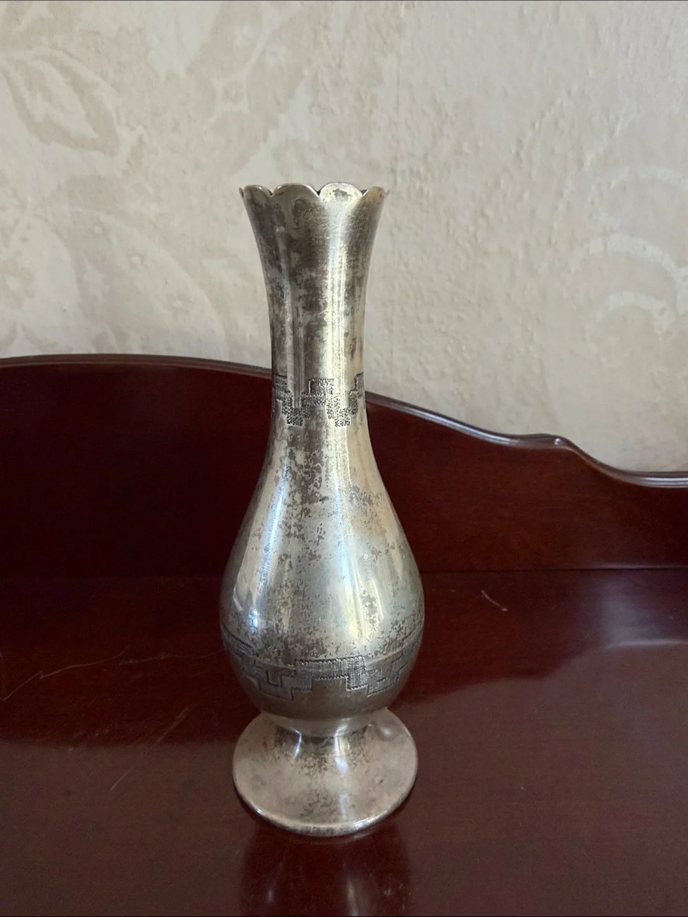 Vintage Peru 925 sterling silver Bud Vase - Elegant Accent